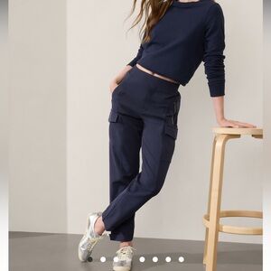 Athleta Navy Ankle Cargo Pants